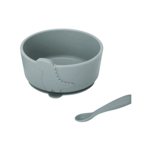 Dino Duo 2-Piece Silicone Dinosaur Bowl Set