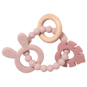 BunnyLeaf Baby Teether – Soft Pink
