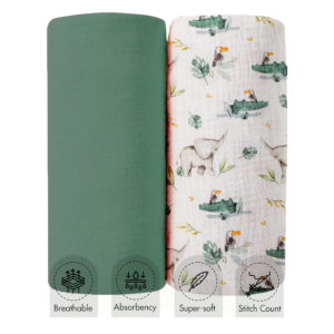 Cuddly Crocs Swaddle Duo – Baby Cotton Blankets