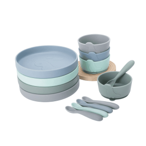 Dino Feast 3-Piece Silicone Dinosaur Feeding Bowl Set