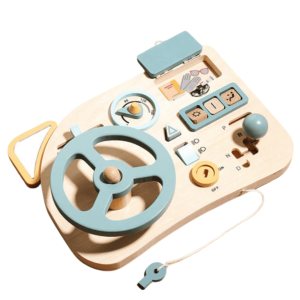 Montessori Busy Board – Playhouse Steering Wheel Edition