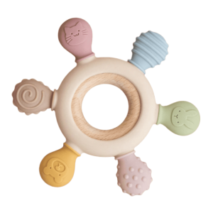Safari Pals Teether – Silicone & Wood
