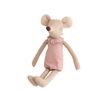 Millie the Mouse – Soft Plush Toy in Pink Polka Romper