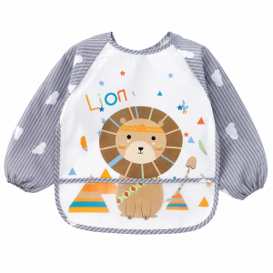 Long-Sleeved Cartoon Waterproof Wearable Feeding Bib For Babies & Toddlers