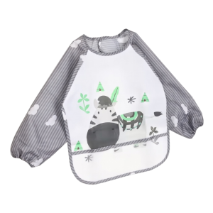 Long-Sleeved Cartoon Waterproof Wearable Feeding Bib For Babies & Toddlers